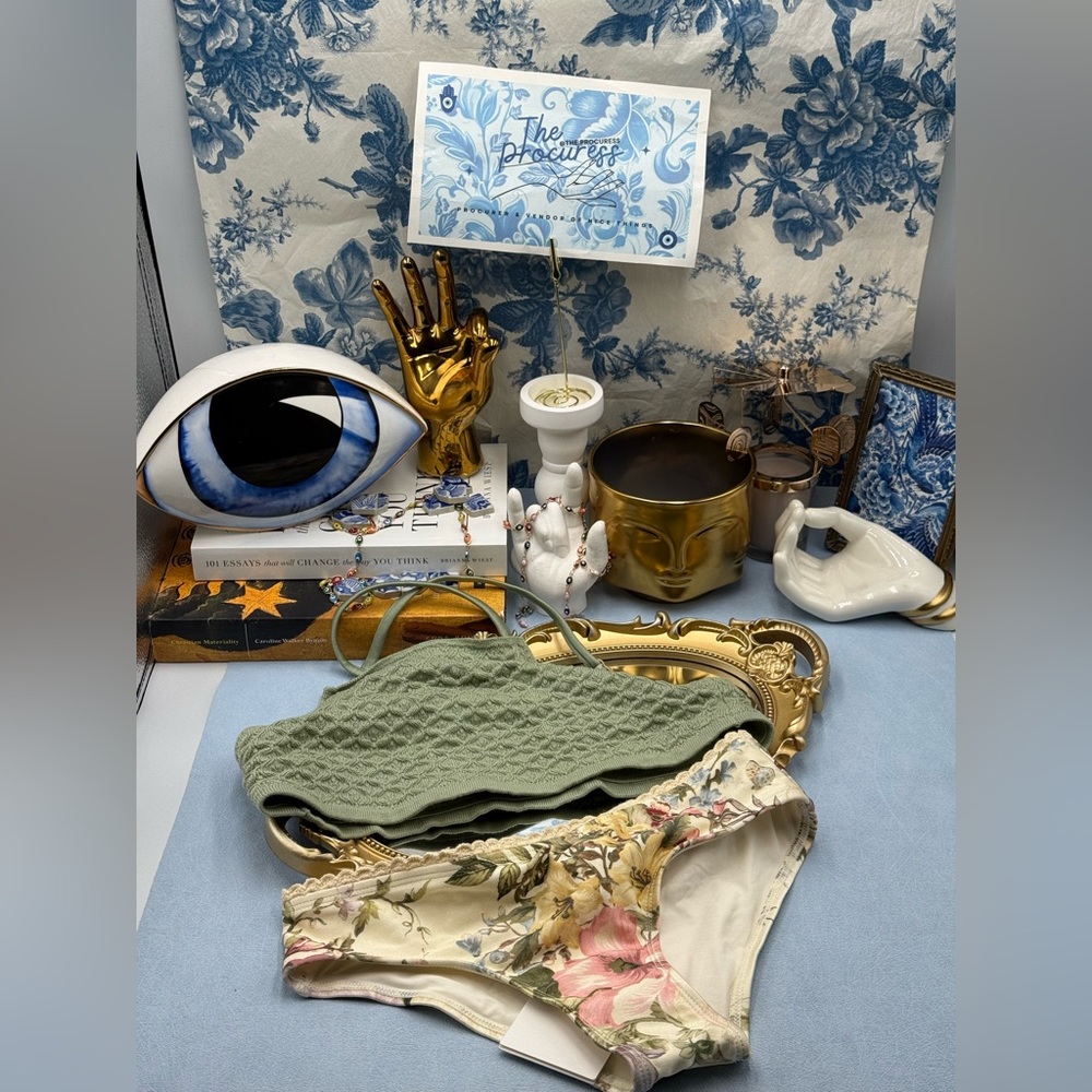 🆕 ZIMMERMANN KIDS 🧿 NWOT Waverly Knit Bandeau Bikini, Mismatched Floral Sz 10Y - Picture 3 of 14